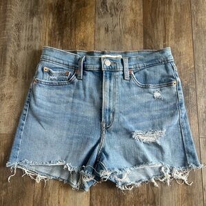 Levi’s Distressed High Rise Denim Shorts